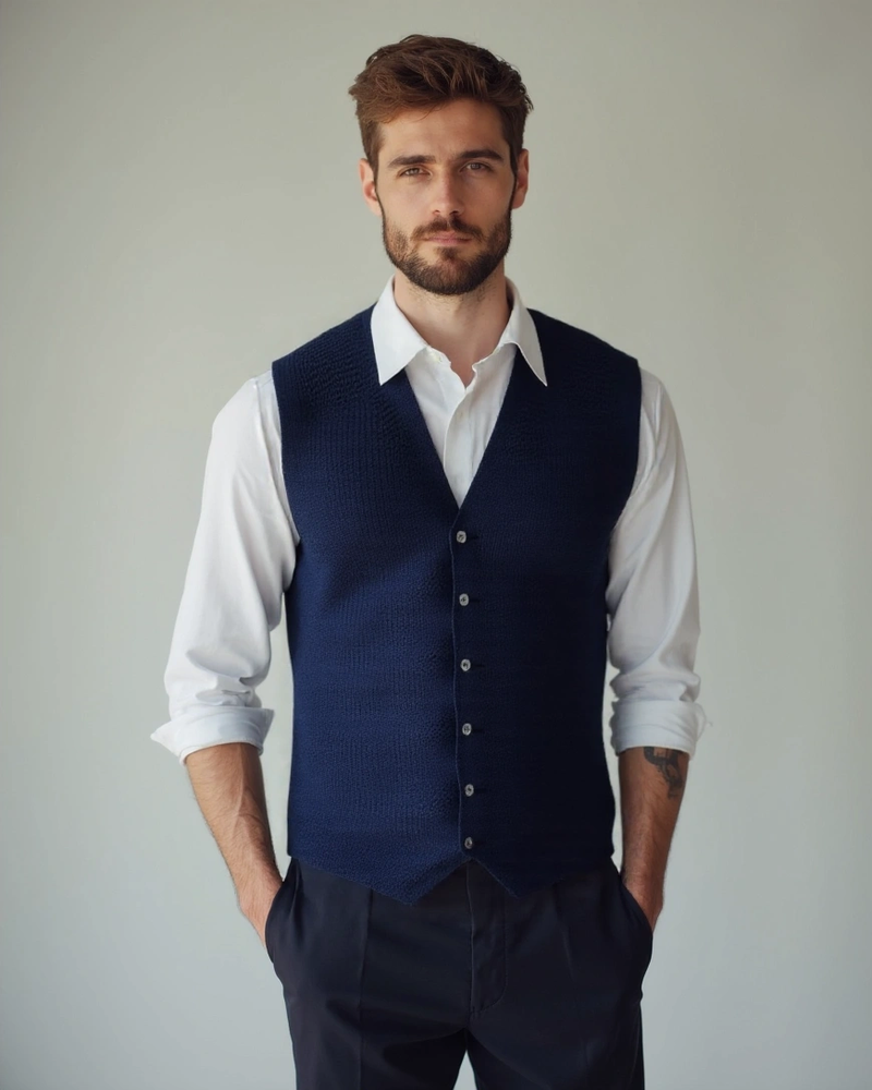 Andreas – The wool gilet – Black / S