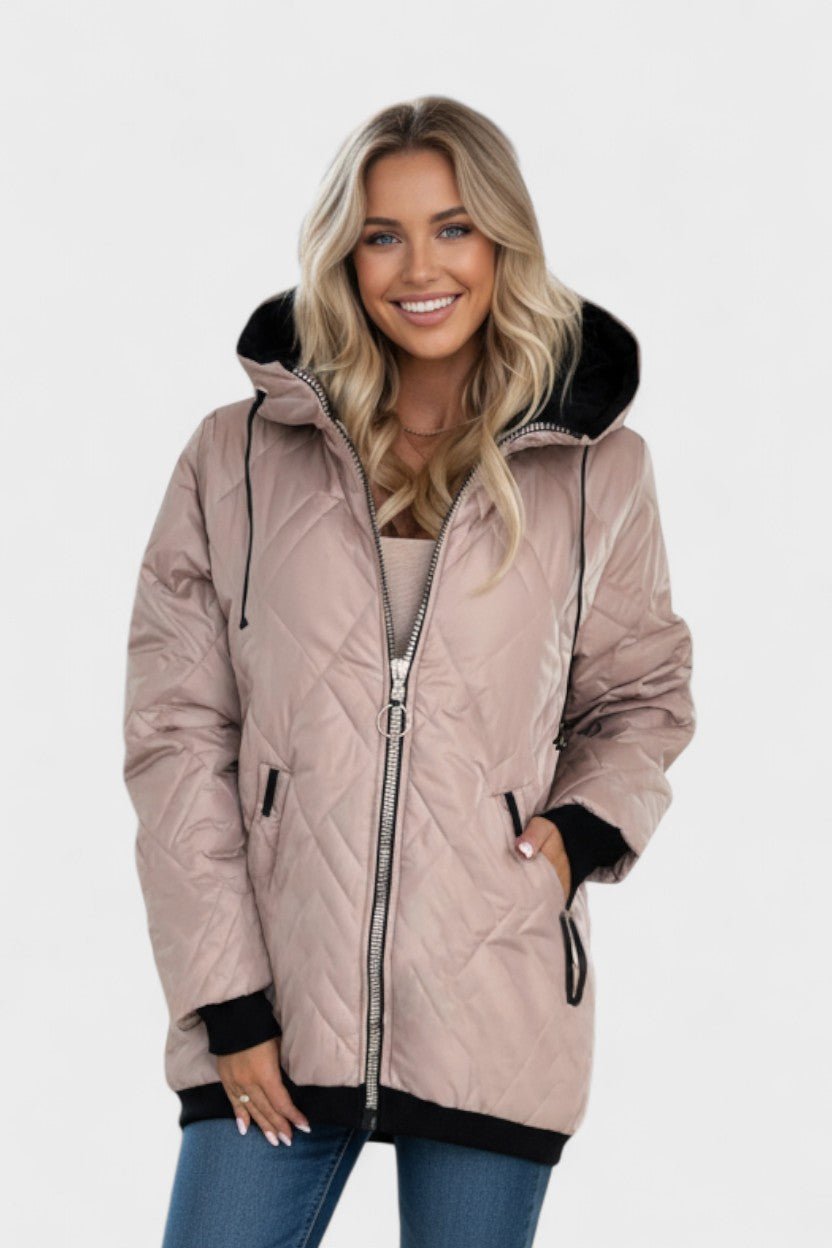 Elara – Elegant parka in luxurious design – Pink / S
