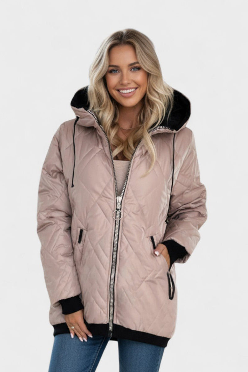 Elara – Elegant parka in luxurious design – Pink / S