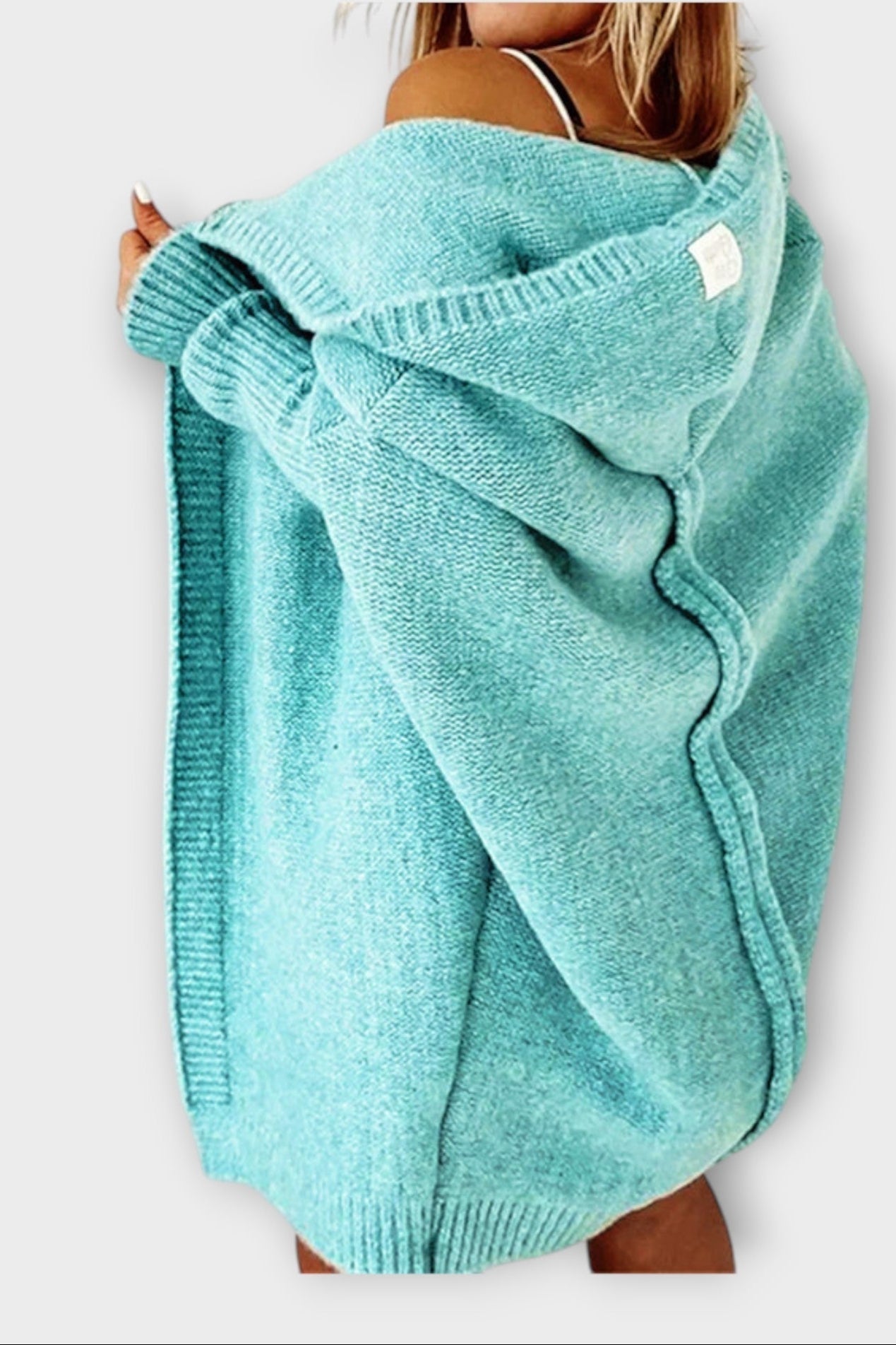 Elena – Cardigan – The colour of the sea / XS