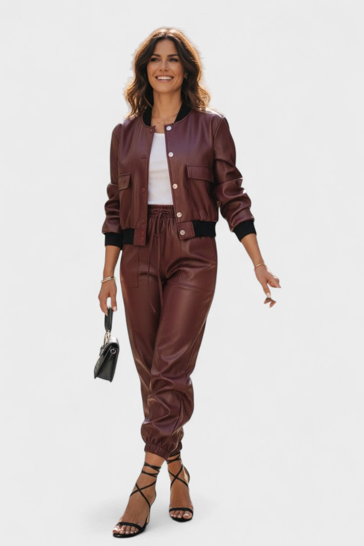 Lucie – Leather set – Red / S