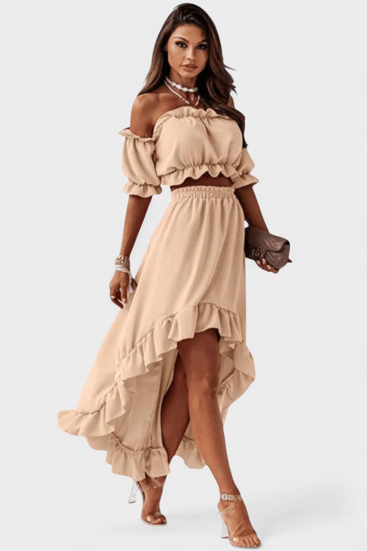 Olivia – Off-shoulder set – Beige / S