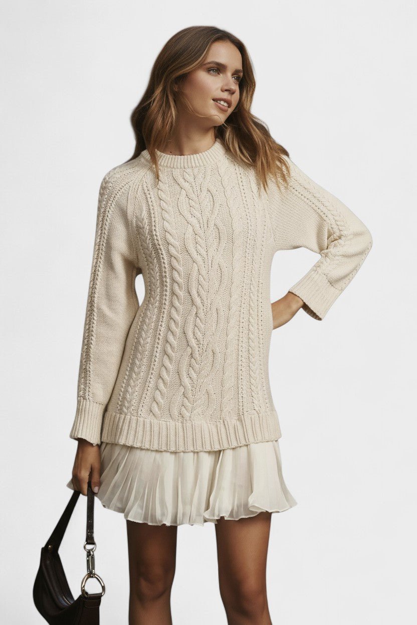 Sofie – Recycled dress – Beige / XS