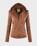 Alberte – Leather jacket – Khaki / L