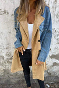 Alberte – Two-tone denim coat – Blue / XL