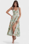 Green with floral print