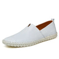 Breathable Leather Loafers – White / 39