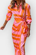 Andrea – Light summer dress – Pink / Orange / M