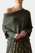 Andrea – Off-shoulder shirt – Green / S
