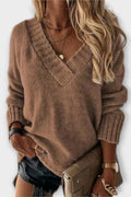 Anette – V-Neck Jumper – Black / XL