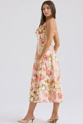 Anna – Midi dress – Red floral print / M