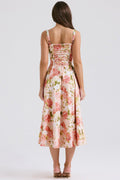 Anna – Midi dress – Red floral print / L
