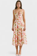 Anna – Midi dress – Red floral print / XS