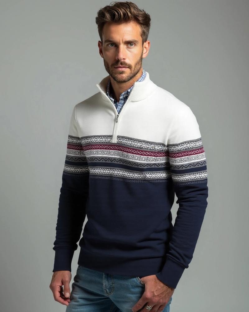 Anton – Zip Polo – White / S