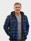 Asger – Warm men's jacket in premium wool mix – Dark Blue / XL