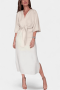 Astrid – Elegant midi dress – White / L