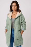 Birgitta – Elegant fleece jacket in Nordic design – Blue / L