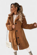 Birgitte – Elegant teddy jacket in luxurious design – Light Brown / XL