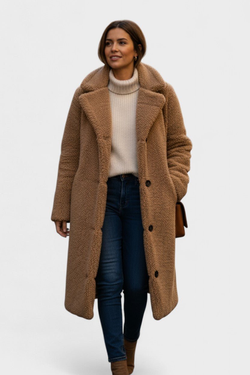 Birgitte – Elegant teddy jacket in luxurious design – Light Brown / S