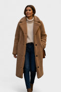 Birgitte – Elegant teddy jacket in luxurious design – Light Brown / S