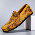 Floral Leather Loafers – Red / 40