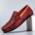 Floral Leather Loafers – Red / 41