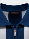 Bo – Navy Striped Polo – Navy Blue / L