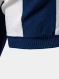 Bo – Navy Striped Polo – Navy Blue / XL