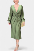 Bodil – Timeless V-neck dress – Green / S