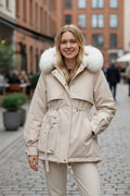 Cecilie – Elegant winter jacket in luxurious design – White / L
