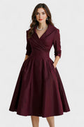 Ceryn – Satin Midi Dress – Black / XL