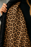 Premium Padded Coat with Leopard-Print Lining
