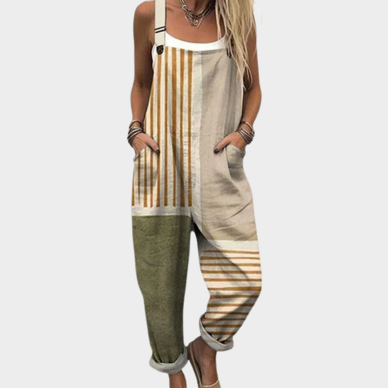 Comfortable printed overalls