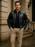 Denver – Leather jacket – Khaki / M