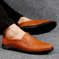 Elegant Leather Loafers – Light Brown / 40