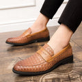 Elegant Woven Loafers – Brown / 40
