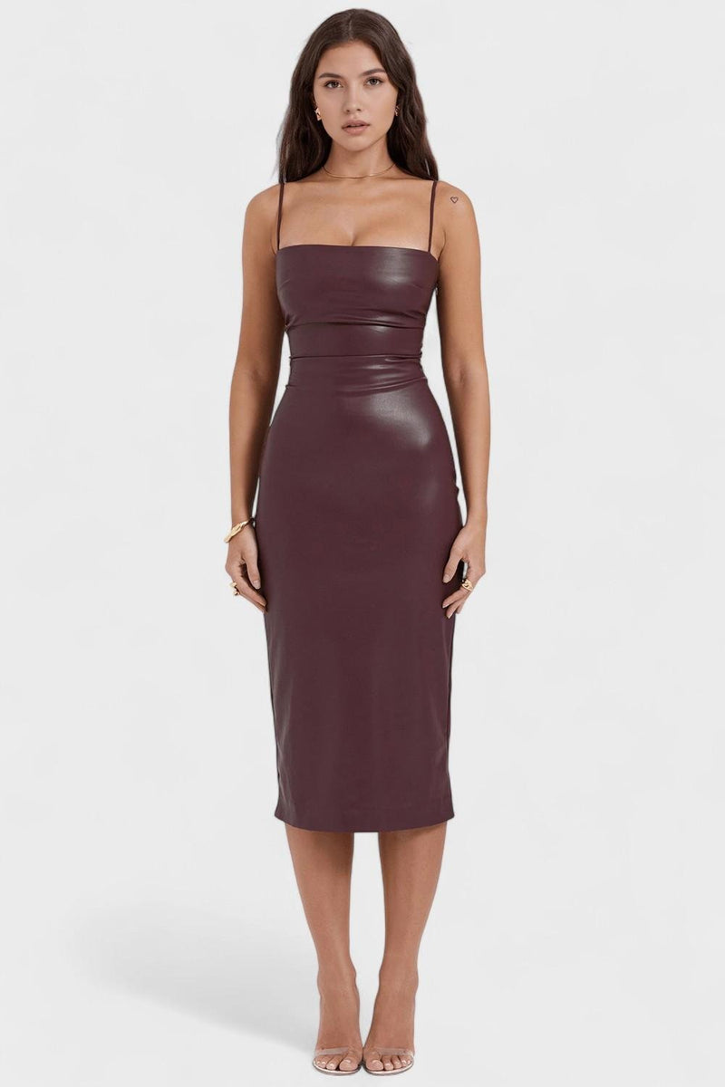 Elena – Midi dress – Wine Red / XS