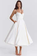 Elisa – Midi dress – White / M