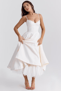 Elisa – Midi dress – White / L