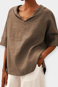 Ellen – Linen shirt – Green / XL