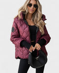 Ema – Stylish jacket with hood – Burgundy Red / S