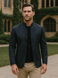 Emil – Elegant collared jacket – Black / 2XL