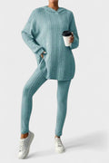 Emma – Long sleeve set – Turquoise Blue / S