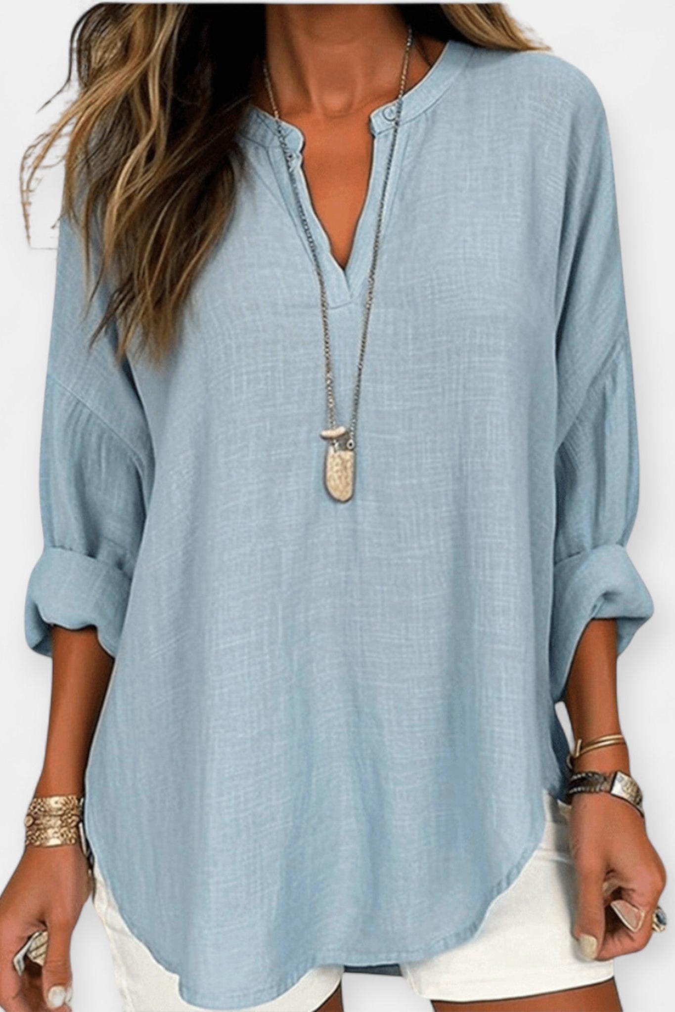 Emma – Light cotton shirt – Light Blue / S