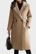 Frederikke – Winter coat in wool for women – Beige / L