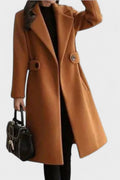 Frederikke – Winter coat in wool for women – Beige / 2XL