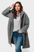 Freja – Half-length elegant jacket – Grey / M