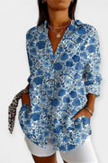 Frida – Flower print shirt – Pink / 2XS