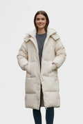 Gabriela – Fur jacket with hood – Khaki / M