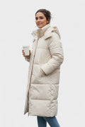 Gabriela – Fur jacket with hood – Brown / M